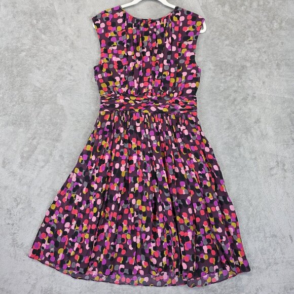 Boden Dress Womens 8L Multicolor Polka Dot Fit & Flare Sleeveless Knee Length - Picture 2 of 10